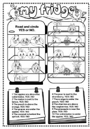 English Worksheet: My fridge (fruit)