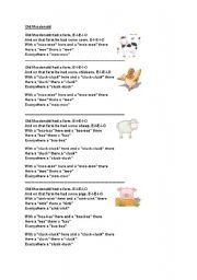 English worksheet: Old Macdonald Lyrics