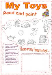 English Worksheet: Toys - Worksheet for beginners