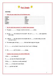 English worksheet: Past Simple WorkSheet