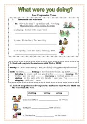 English Worksheet: past progressive tense