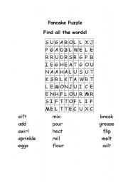 English Worksheet: Pancake Puzzle