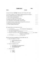 English Worksheet: Celebrations quiz