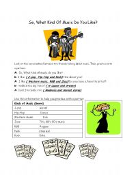 English Worksheet: Tastes in Music