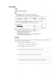 English Worksheet: Past Perfect