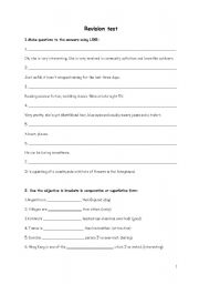 English worksheet: Revision test-pre-intermediate