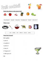 English worksheet: cocktail