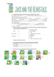 English Worksheet: JACK AND THE BEANSTALK