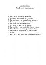 English Worksheet: Passive voice