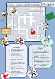 English Worksheet: SPORTS, ACTIVITIES, PLACES & EQUIPMENT