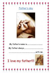 English worksheet: Fathers day!!