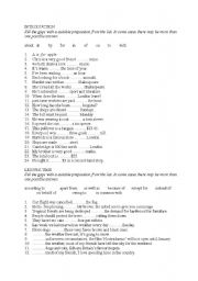 English Worksheet: PREPOSITIONS