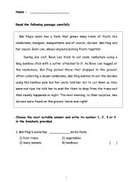 English worksheet: Another Comprehension Test