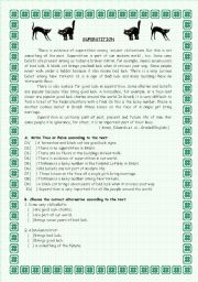 English Worksheet: Are you Superstitious?