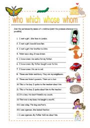 English Worksheet: Relative pronouns