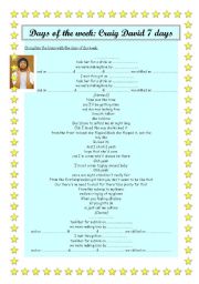 English Worksheet: 7 days : Craid David