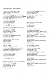 English worksheet: Chrismas Songs