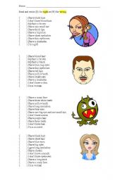 English Worksheet: Parts of the face