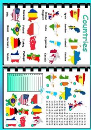 English Worksheet: Countries