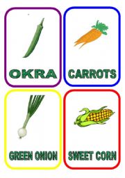 English Worksheet: Vegetable flash-cards - PART 1