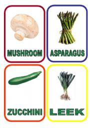 English Worksheet: Vegetables flash-cards - PART 3