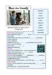 English Worksheet: Meet the Family (fifth 15 minutes of Twilight film)