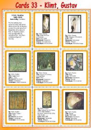 English Worksheet: Cards 33 - Klimt, Gustav - (Secession)