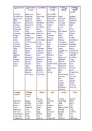 English Worksheet: adjetives