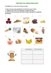 English Worksheet: Countable and Uncountable Nouns - Food Items