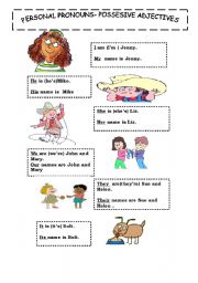 English Worksheet: possesive adj. personal pronouns