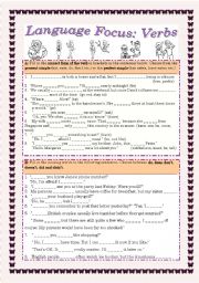 English Worksheet: Verb Tenses and Interrogatives