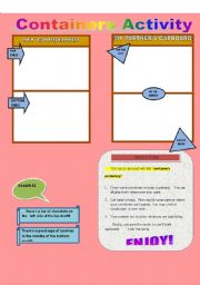 English worksheet: CONTAINERS ACTIVITY