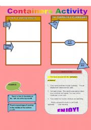 English Worksheet: CONTAINERS ACTIVITY