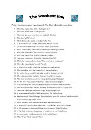 The weakest Link - Questionnaire