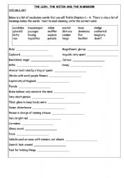 English Worksheet: Narnia - vocabulary