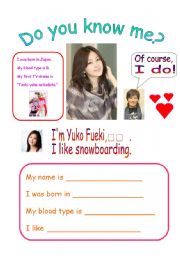 English Worksheet: Self introduction template