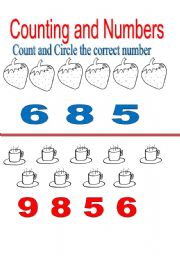 English worksheet: Count and circle the correct number