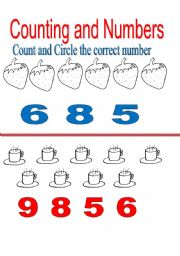English Worksheet: Count and circle the correct number