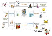 English Worksheet: Board Game Tell me...