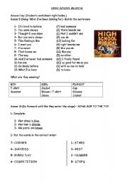 English worksheet: High School Musical