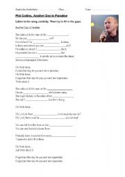 English Worksheet: Another day in Paradise Phil Collins