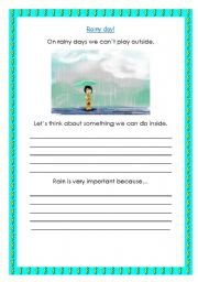 English worksheet: Rainy day! 2 pages