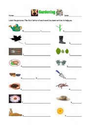 English Worksheet: Gardening Vocabulary Intermediate