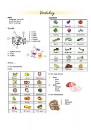 English Worksheet: Food Vocabulary