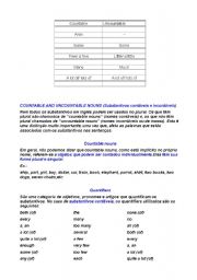 English Worksheet: COUNTABLE & UNCOUNTABLE