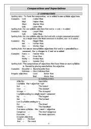 English worksheet: Comparatives and Superlatives Reported speech.doc