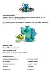 Monsters Inc. worksheet