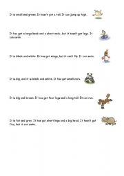 English worksheet: Animal riddles