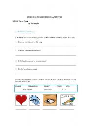 English worksheet: LISTENING ACTIVITIES - ETERNAL FLAME_THE BANGLES