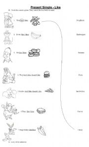 English Worksheet: Present Simple - Like